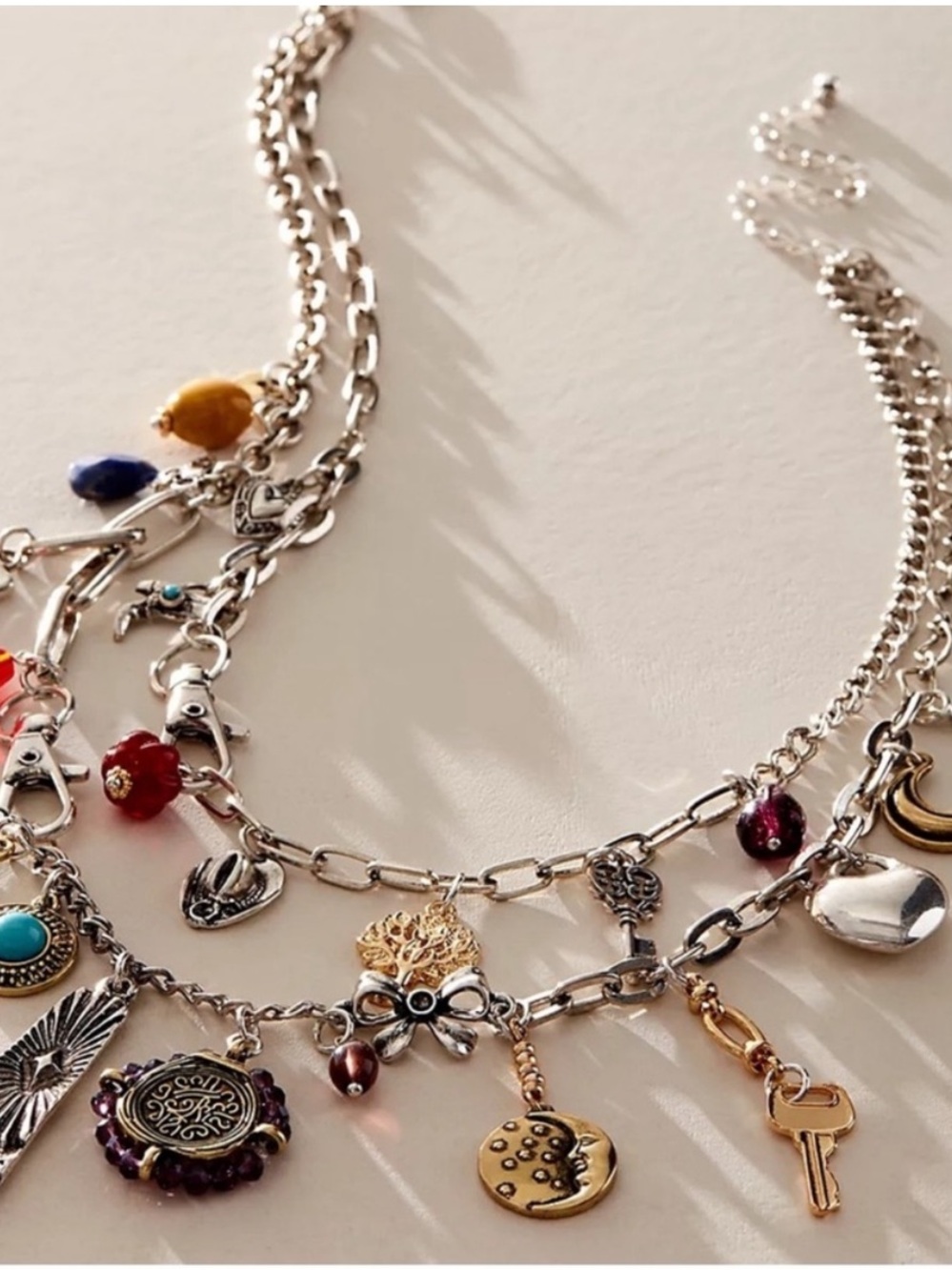 NWOT Free People Maximillian Charm
Necklace - World Traveler In Silver